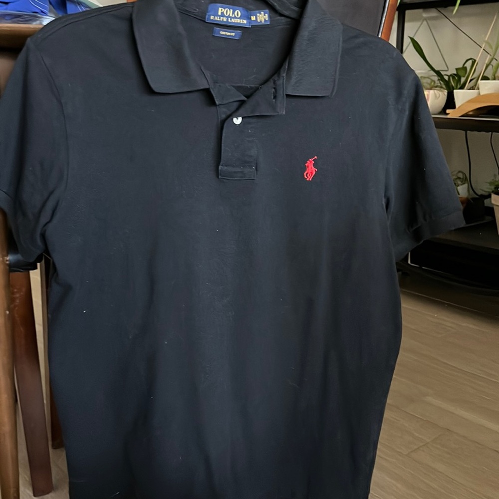 Polo Custom fit mens Medium Shirt black